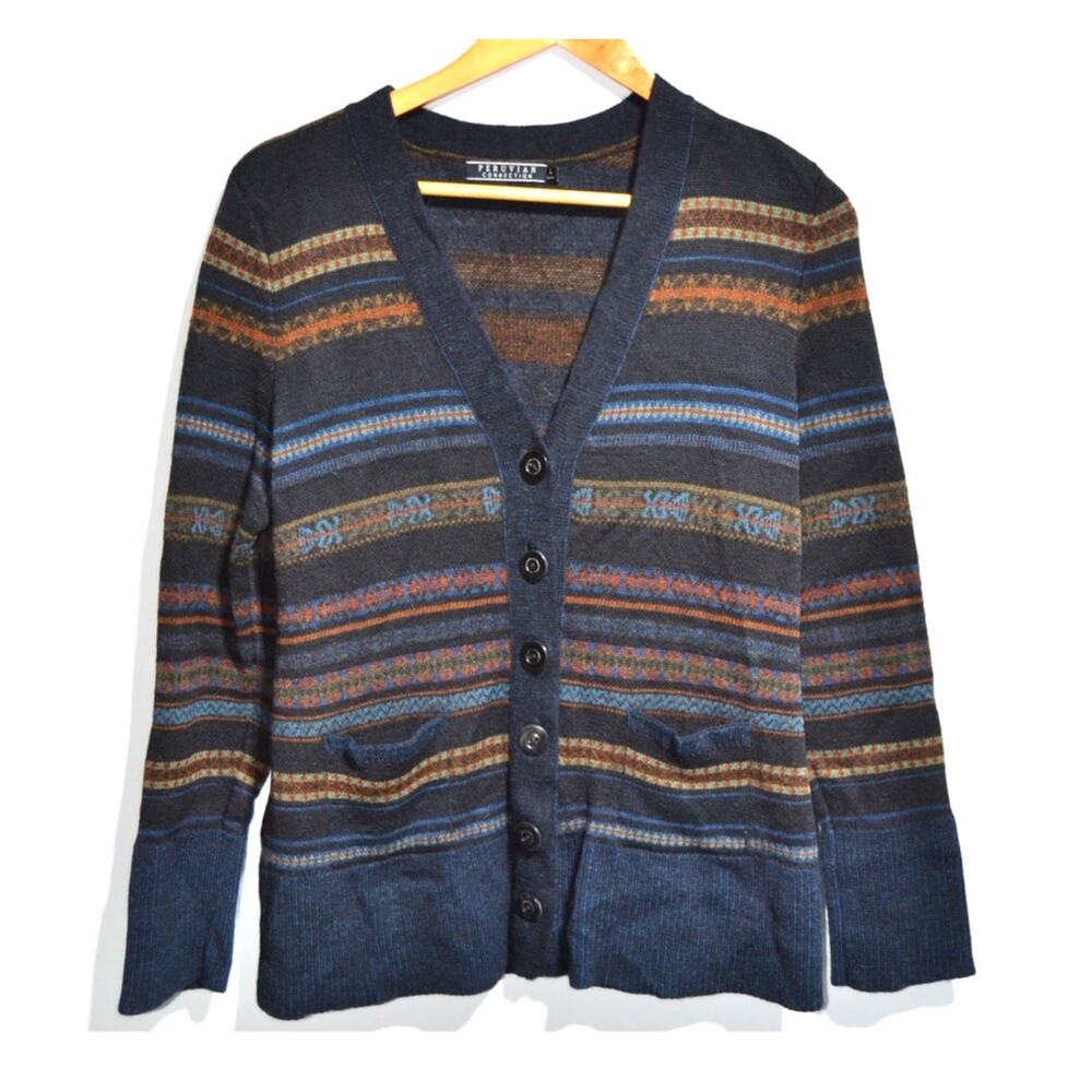 Peruvian Connection Vintage Woman's Baby Alpaca Blend Cardigan Sweater Large